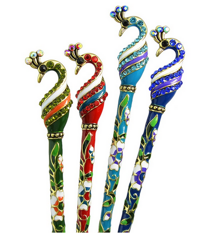 Exotic Bird Design Hair Pins