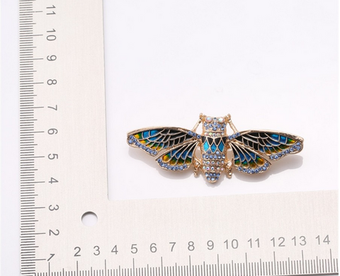 Beautiful Enamel Cicada Brooch