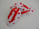 Lavender Filled Shoe Pillows White with Red Hearts