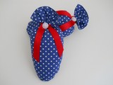 Lavender Shoe Pillow Blue & White Polka Dot