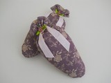 Lavender Filled Shoe Pillows Purple with Rose Pattern
